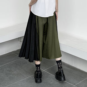 Paneled Wide Leg Straight Leg Pants