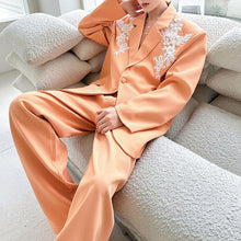 Load image into Gallery viewer, 3D Lace Floral Embroidery Suit Jacket and Loose Casual Pants Two-piece Set
