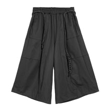 Load image into Gallery viewer, Women's Large Pockets Elastic-waist Draped Loose Cropped Wide-leg Culottes
