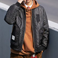 Load image into Gallery viewer, Contrast Color Diamond Pattern Thick Warm Cotton Jacket
