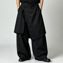 Load image into Gallery viewer, Japanese Loose High-waist Asymmetric Apron Layered Skirt-pants
