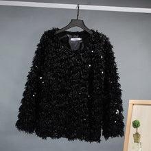 Load image into Gallery viewer, Sequined Crew Neck Pullover Sweater
