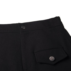 French Denim Patchwork Mesh Skirt