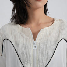 Load image into Gallery viewer, Women's Loose Drawstring Zipper T-shirt
