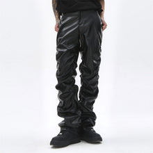 Load image into Gallery viewer, Dark Punk Pleated PU Leather Pants
