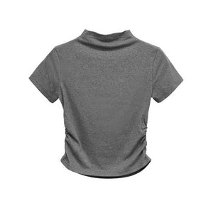 Half Turtleneck Slim Fit Solid Color T-shirt