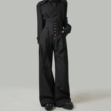 Load image into Gallery viewer, Embroidered High-waisted Striped Ribbon Trousers
