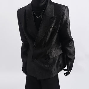 Double-breasted Casual Pleated Blazer