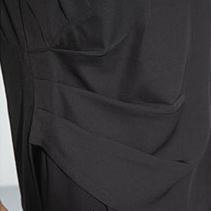 Draped Hem Pleated Patchwork T-shirt