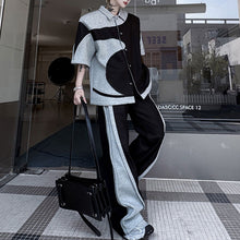 Load image into Gallery viewer, Patchwork Contrast Color Jacket Casual Loose Trousers Two-piece Set
