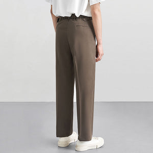 High-rise Elasticated Straight Trousers