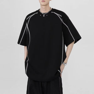 American Deconstructed Patchwork Loose Casual T-shirt