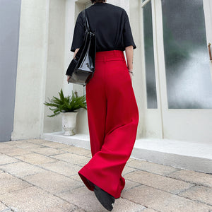 Loose Wide-leg Draped Straight-leg Suit Trousers