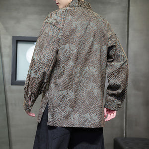 Vintage Python Jacquard Disc-button Shirt