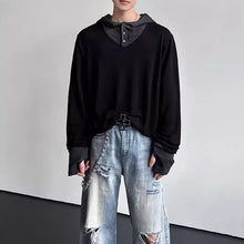 Load image into Gallery viewer, American Color-blocked Hooded T-shirts
