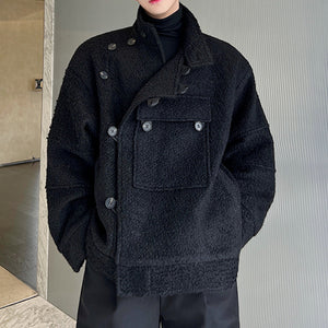 Winter Stand Collar Large Pocket Polar Fleece Coat