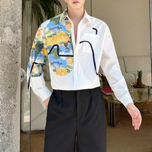 Load image into Gallery viewer, French Oil Painting Patchwork Shirt
