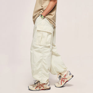 Fine Check Loose Workwear Wide-leg Pants