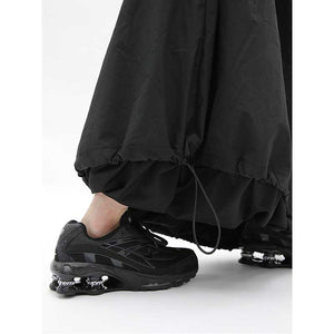 Black Adjustable Drawstring Skirt