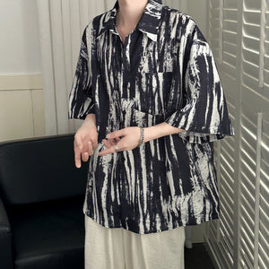 Tie-dyed Ice Silk Drape Loose Shirt