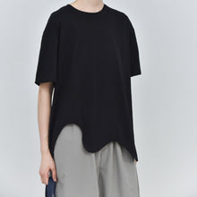 Load image into Gallery viewer, Irregular Wavy Hem Loose Pullover T-shirt
