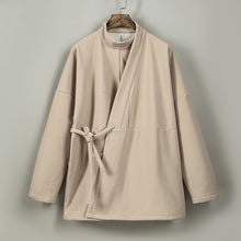 Load image into Gallery viewer, Fleece Lined Thick Warm Curved Neck Hanfu Cardigan

