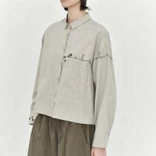 Load image into Gallery viewer, Women's Line Embroidered Collared Shirt
