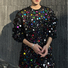 Load image into Gallery viewer, Crew Neck Colorful Sequined Sweatshirt

