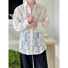 Load image into Gallery viewer, Lace and Beaded Long-sleeved Shirt
