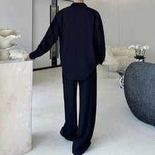 Load image into Gallery viewer, Cotton-Linen Long-Sleeve Shirt Wide-Leg Pant Casual Two-piece Set
