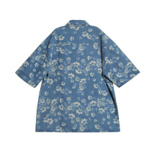 Load image into Gallery viewer, Vintage Floral Print Short Sleeve Denim Shirt
