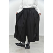 Load image into Gallery viewer, Women's Shadow Pinstripe Pleated Elastic-waist Fluid Draped Loose Wide-leg Pants
