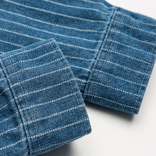 Load image into Gallery viewer, Japanese Retro Style Washed Striped Denim Shirt
