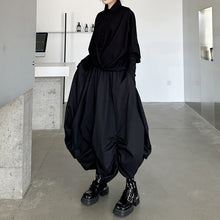 Load image into Gallery viewer, Dark Pleated Loose High Waist Puffy Skirt
