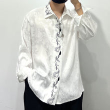 Load image into Gallery viewer, Dark Embroidered Loose Retro Shirt
