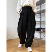 Load image into Gallery viewer, High Waist Pleated Suit Loose Wide Leg Pants
