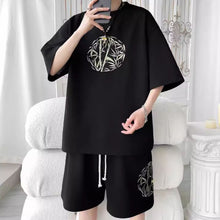 Load image into Gallery viewer, Ice Silk Loose Short-sleeved Casual Sports Shorts Two-piece Set
