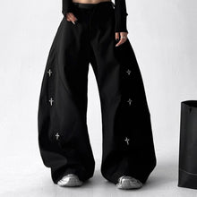 Load image into Gallery viewer, Vintage Embroidered Drape Loose Straight-leg Wide-leg Pants
