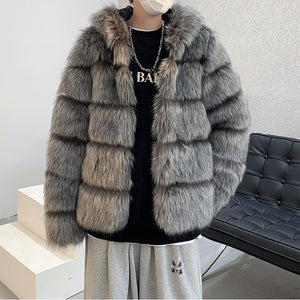 Winter Plush Hooded Cotton Coat