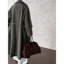 Load image into Gallery viewer, Stand-up Collar Retro Belted Mid-length Loose Coat
