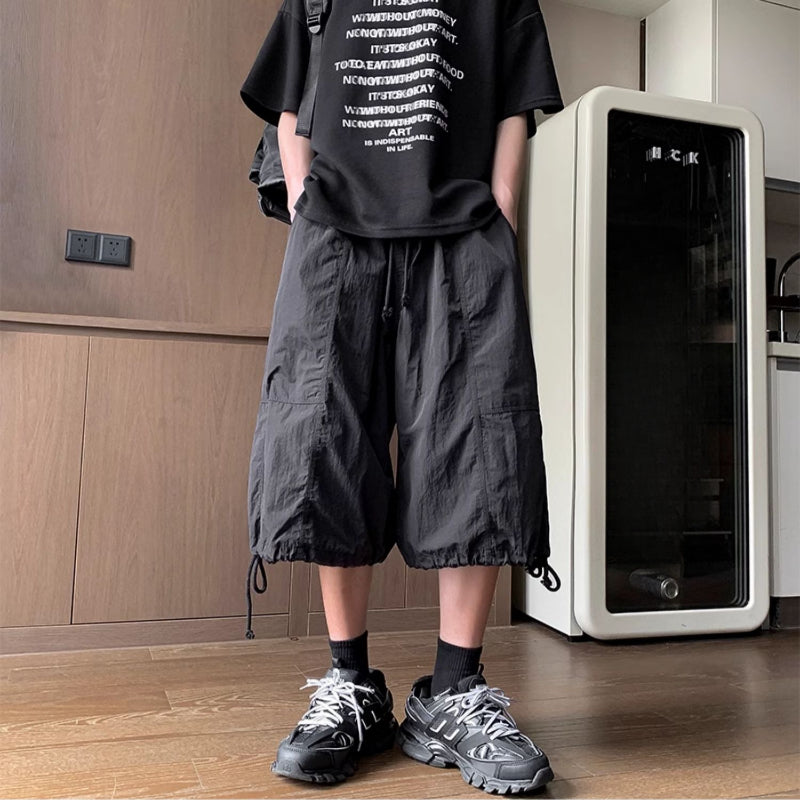 American Casual Loose Wide-leg Workwear Cropped Trousers