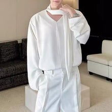 Load image into Gallery viewer, V-neck Ribbon Loose Casual Sweatshirt
