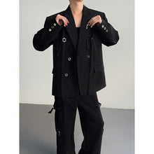 Load image into Gallery viewer, Ribbon-designed Padded-shoulder Suit Jacket
