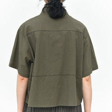 Load image into Gallery viewer, Women's Japanese Minimalist Zigzag Stitch Short Sleeve Shirt
