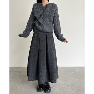 Polka Dot High Waist Pleated Skirt