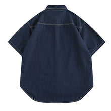 Load image into Gallery viewer, Denim Short-sleeved Loose Work Shirt
