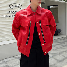 Load image into Gallery viewer, Retro Zipper Short PU Leather Jacket
