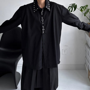 Rivet Loose Casual Padded Shoulder Shirt