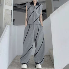 Load image into Gallery viewer, Color-block Collared Vest Casual Trousers Two-piece Set
