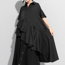 Load image into Gallery viewer, Women's Irregular Ruffle Mid-Length Shirt
